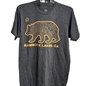 Mammoth Lakes Charcoal Tee with Orange Bear Graphic